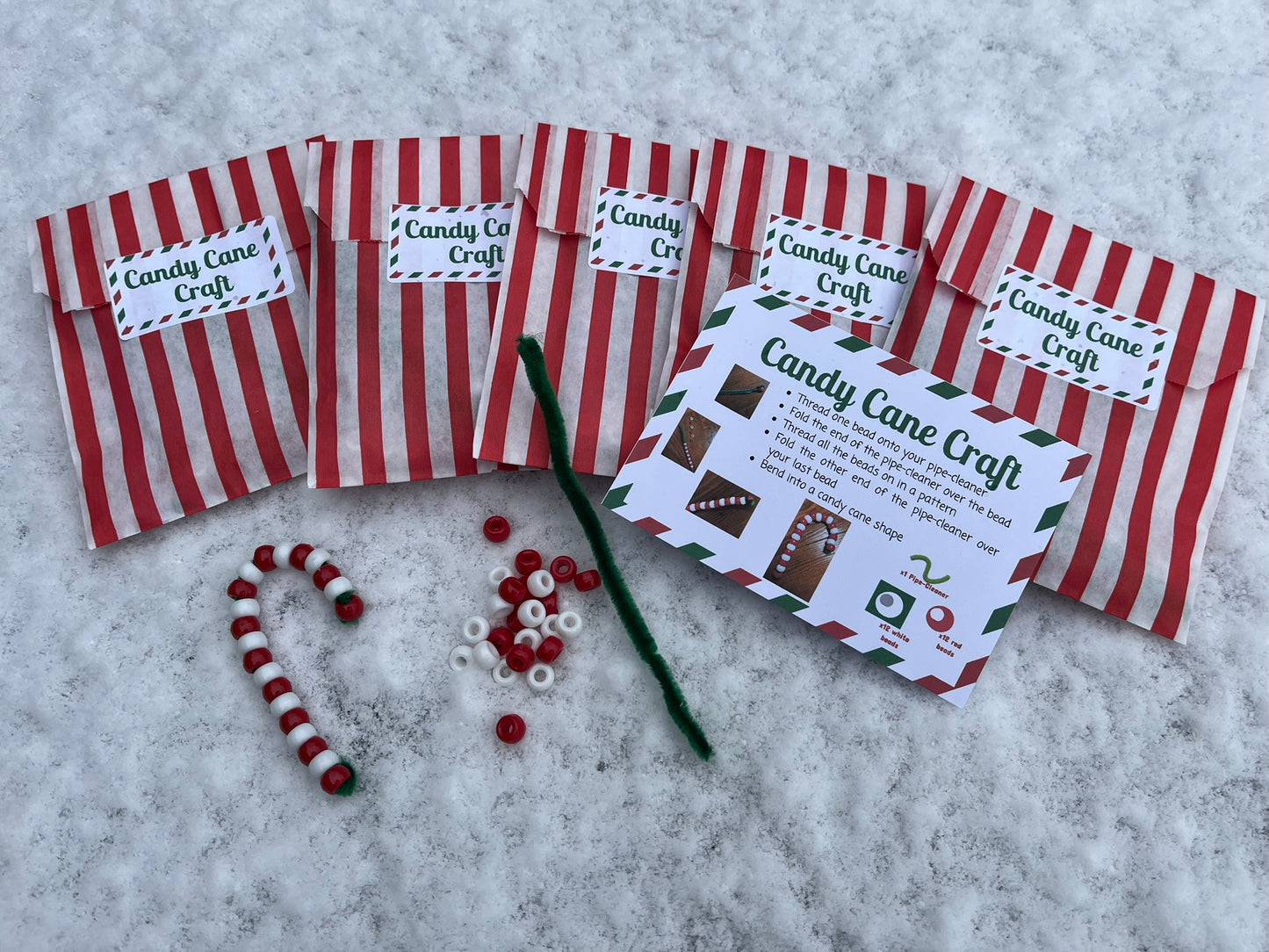 Candy Cane Bead Craft Kit