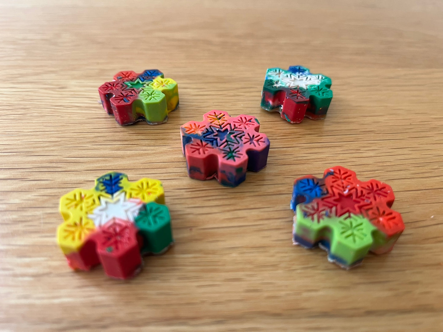 5 x Snowflake Snow Wax Crayons