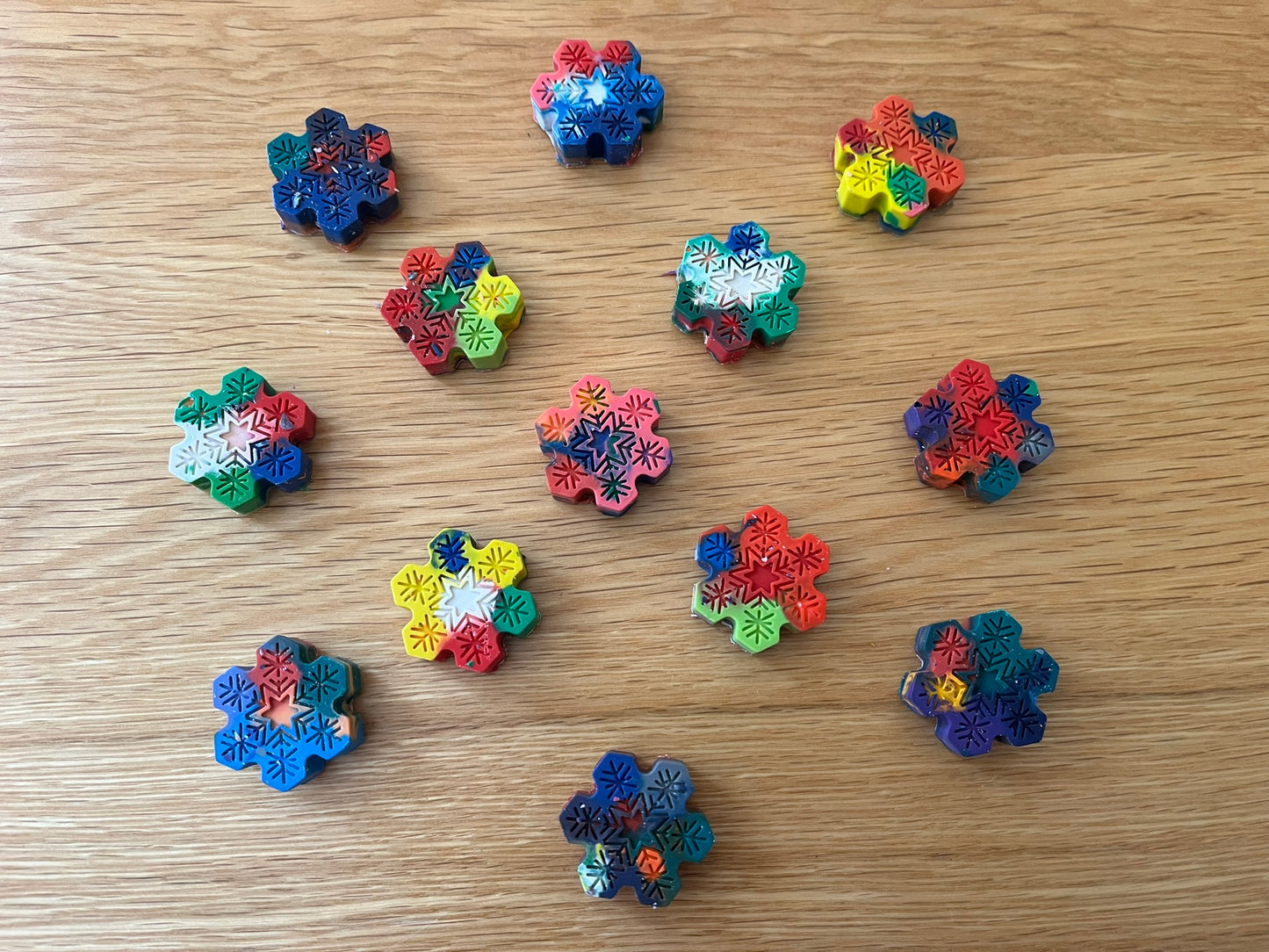 5 x Snowflake Snow Wax Crayons
